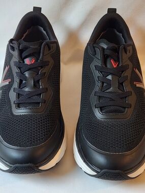 Vionic Men's BlackWalking Sneakers with Red Accents